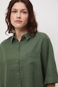 Košeľa dámska s ľanom hladká zelená RS26-KKD700
