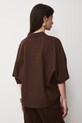 Odzież Koszula damska z lnem gładka RS26-KKD700 brązowy