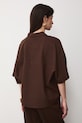 Odzież Koszula damska z lnem gładka RS26-KKD700 brązowy