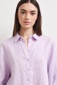 Koszula damska lniana gładka fioletowy RS26-KKD901