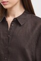 Koszula damska lniana gładka RS26-KKD901 brązowy
