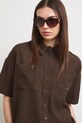 Koszula damska z wiskozą brązowy RS26-KKD904
