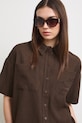 Koszula damska z wiskozą brązowy RS26-KKD904