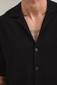 Koszula męska z lnem RS26-KKM821 czarny