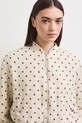 Bomberka damska z lnem w kropki beżowy RS26-KUD900