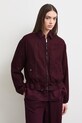 Bomberka damska z lnem gładka RS26-KUD900 bordowy RS26