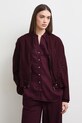 Bomberka damska z lnem gładka bordowy RS26-KUD900