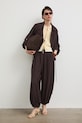 Kurtka damska z wiskozą RS26-KUD903 brązowy RS26