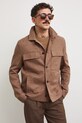 Kurtka koszulowa męska z lnem RS26-KUM910 brązowy RS26