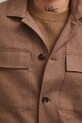 Kurtka koszulowa męska z lnem RS26-KUM910 brązowy