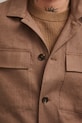 Kurtka koszulowa męska z lnem RS26-KUM910 brązowy