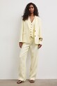 Kamizelka jednorzędowa damska lniana RS26-KZD801 żółty RS26