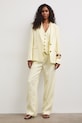 Kamizelka jednorzędowa damska lniana RS26-KZD801 żółty RS26