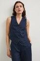 Odzież Kamizelka jednorzędowa damska lniana RS26-KZD801 granatowy