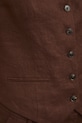 Kamizelka jednorzędowa damska lniana RS26-KZD801 brązowy