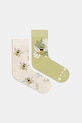 Bavlněné ponožky dámské s motivem včel (2-pack) dlouhé ponožky vícebarevná RS26-LGD305