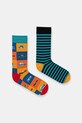 Skarpetki bawełniane męskie w samochody (2-pack) skarpetki długie multicolor RS26-LGM304