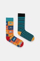 Skarpetki bawełniane męskie w samochody (2-pack) skarpetki długie multicolor RS26-LGM304