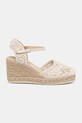 Obuwie Sandały na koturnie damskie espadrylowe RS26-OBD806 beżowy