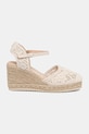 Obuwie Sandały na koturnie damskie espadrylowe RS26-OBD806 beżowy