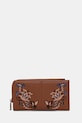 Peněženka dámská z ekologické kůže, s ozdobným prošíváním vzorovaný hnědá RS26-PFD301