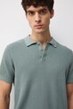 Polo bawełniane męskie z fakturą zielony RS26-POM101