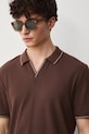 Medicine polo męskie bawełniane z elastanem RS26-POM700 brązowy