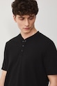 Polo męskie z bawełną czarny RS26-POM703