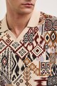 Medicine тениска с яка мъжка от памук RS26-POM800 бежов