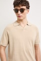 Polo męskie z lnem beżowy RS26-POM906