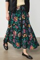 Sukně dámská midi, z viskózy, s květinovým motivem RS26-SDD030 černá RS26
