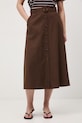 Medicine spódnica trapezowa z dodatkiem lnu RS26-SDD072 brązowy RS26