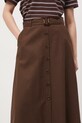 Sukňa áčkového strihu s prímesou ľanu s opaskom hnedá RS26-SDD072