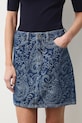 Džínová sukně dámská ze vzorovaného žakáru námořnická modř RS26-SDD301