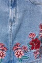 Spódnica jeansowa bawełniana damska mini z ozdobnym haftem RS26-SDD420 niebieski