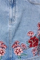 Spódnica jeansowa bawełniana damska mini z ozdobnym haftem RS26-SDD420 niebieski