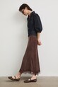 Spódnica maxi z cupro RS26-SDD801 brązowy RS26