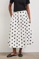 Spódnica bawełniana midi RS26-SDD805 biały RS26