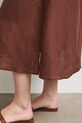 Spódnica z lnem gładka brązowy RS26-SDD901