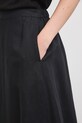 Spódnica z lnem gładka czarny RS26-SDD901