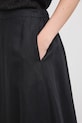 Spódnica z lnem gładka czarny RS26-SDD901