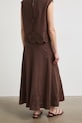 Odzież Spódnica trapezowa z lnem z haftem RS26-SDD903 brązowy