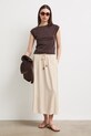 Spódnica trapezowa z wiskozą RS26-SDD905 beżowy RS26