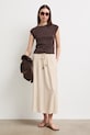 Spódnica trapezowa z wiskozą RS26-SDD905 beżowy RS26