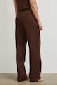 Odzież Spodnie straight damskie lniane gładkie RS26-SPD800 brązowy