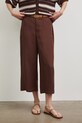 Spodnie culottes damskie z lyocellu brązowy RS26-SPD805