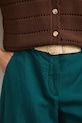 Medicine kalhoty culottes dámské s příměsí lnu tyrkysová RS26-SPD901