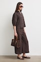 Medicine kalhoty culottes dámské s příměsí lnu RS26-SPD901 hnědá RS26