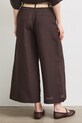 Oblečení Medicine kalhoty culottes dámské s příměsí lnu RS26-SPD901 hnědá