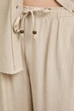 Spodnie wide leg damskie z wiskozą beżowy RS26-SPD907